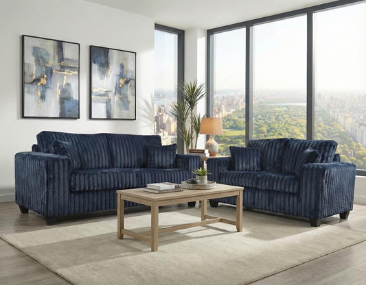 4200 Hugo Navy Sofa and Loveseat Furniture Zone