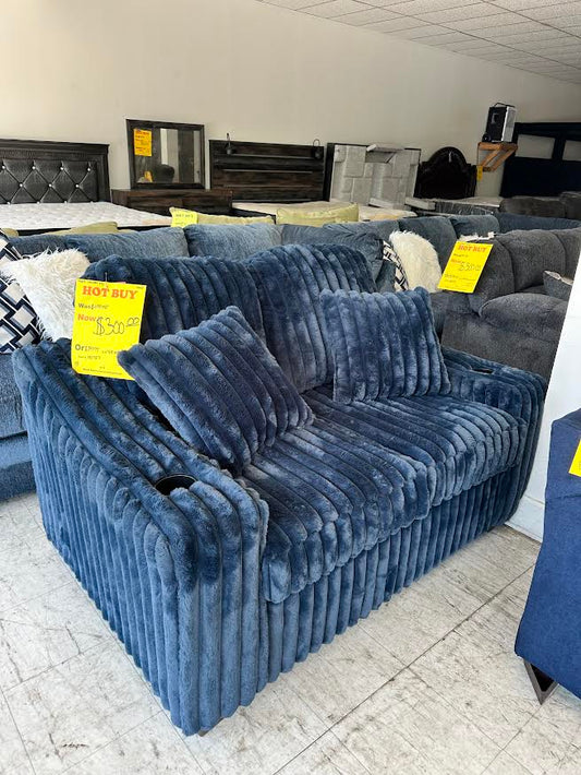 New Blue Cuddle Loveseat Only Trading Post