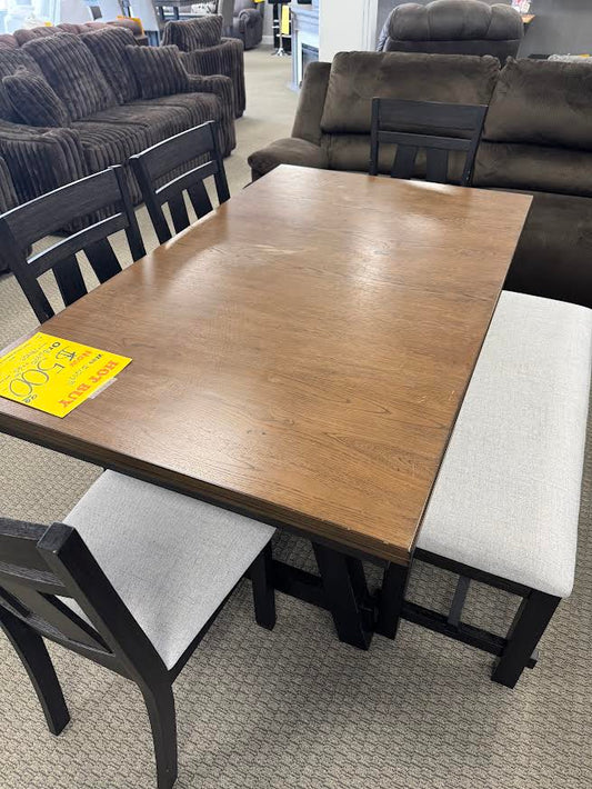 Used Wooden 4 Chair with Bench Trading Post