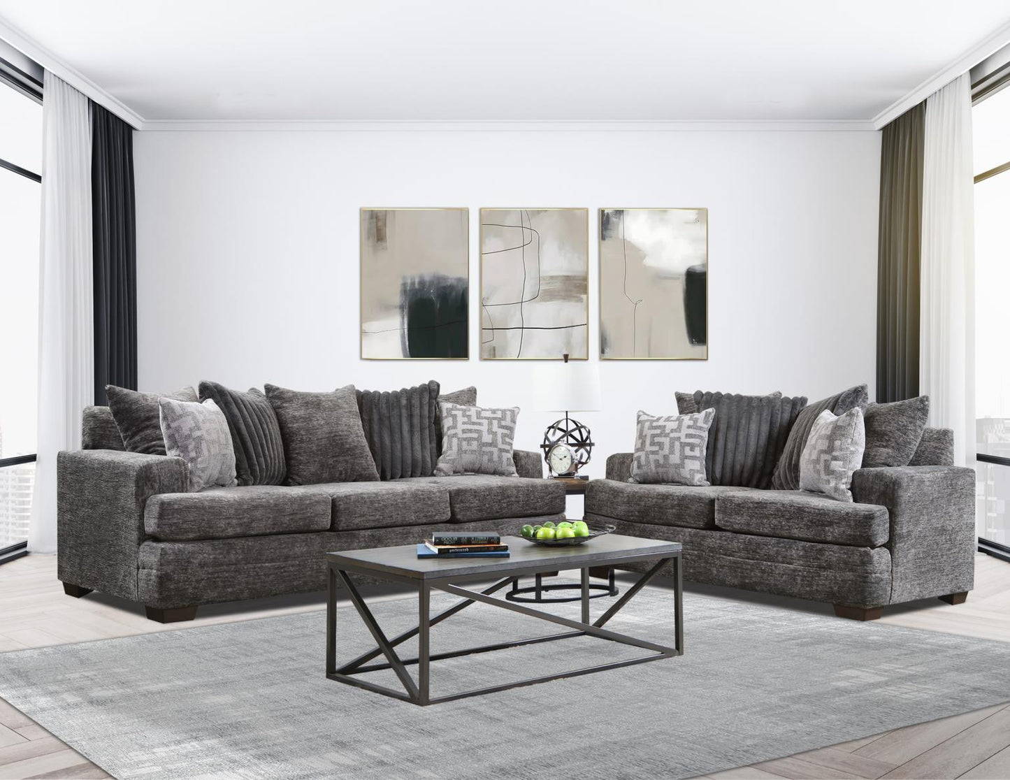 2675 Galactic Charcoal Sofa Loveseat DELTA FURNITURE