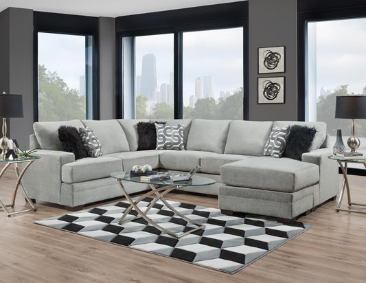 2760-02 Cooper Platinum Sectional With Chaise End DELTA FURNITURE