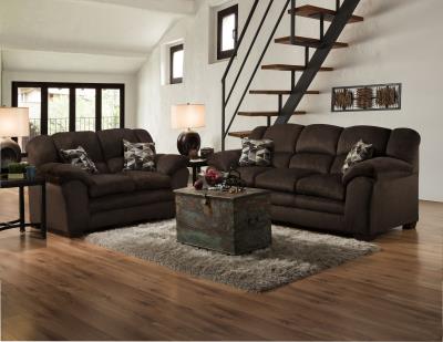 3550 Chocolate Sofa and Loveseat DELTA FURNITURE