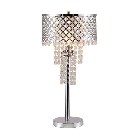 CRYSTAL ON MESH TABLE LAMP 28"H Crown Mark