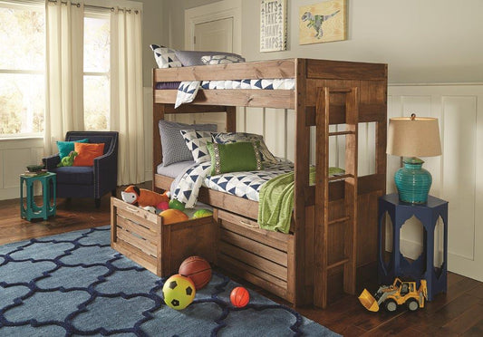 624 Chestnut Twin/Twin / 641NR Set of 2 Crates Simply Bunkbed