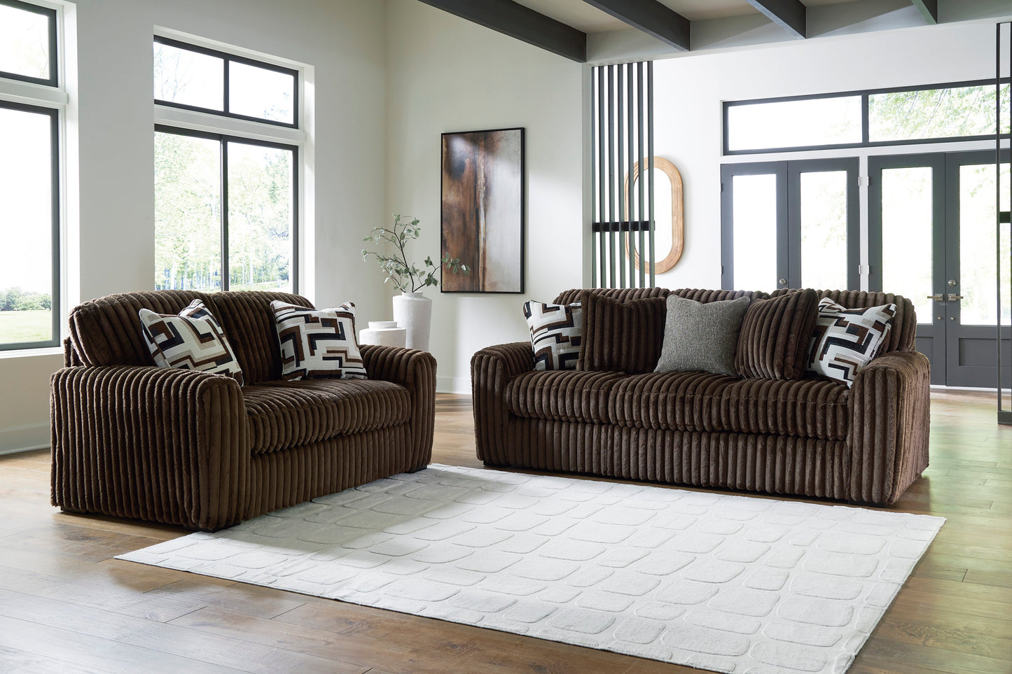 Midnight Madness Sofa and Loveseat Chocolate Ashley Furniture