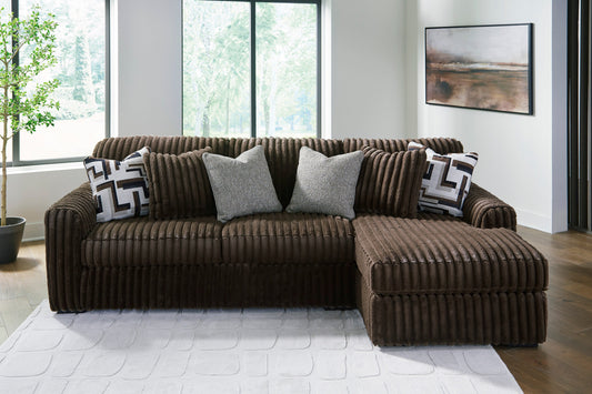 Midnight Madness RSF Chaise 2 Piece Chocolate Ashley Furniture