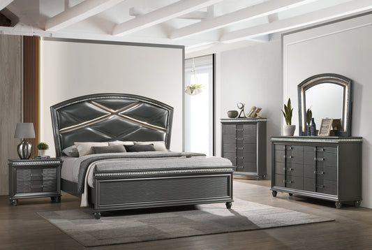 Adira Grey Bedroom Set Crown Mark