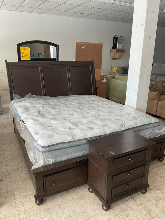 Brown Used King Bedroom Set with Storage Ashley Furniture