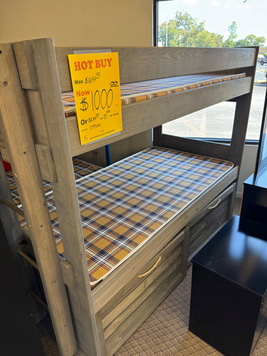 Grey Used Wooden Bunk Bed Simply Bunkbed