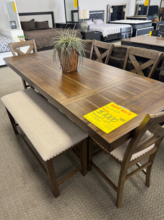 New Wooden 4 Chair with a Bench Trading Post