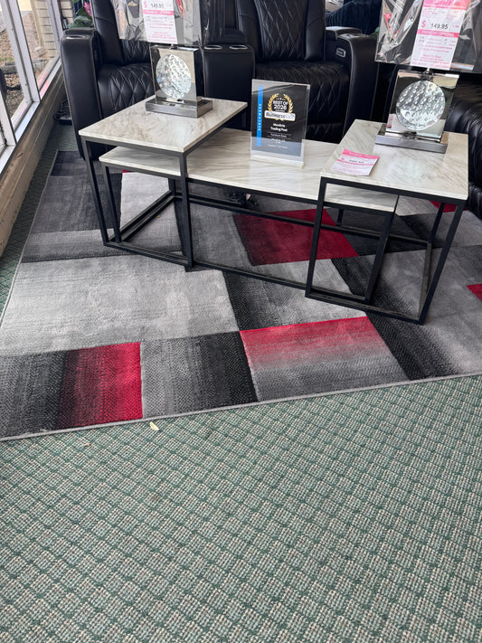 New Grey/Red/Black Rug Trading Post