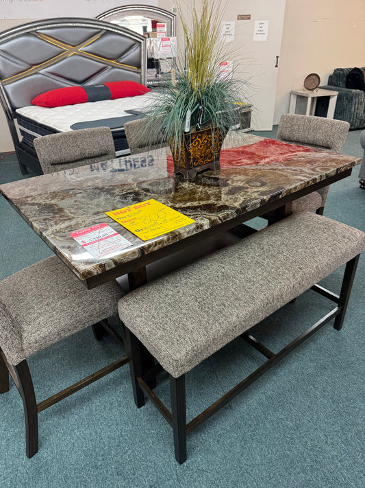 New Brown 4 Chair with a Bench Dinette Trading Post