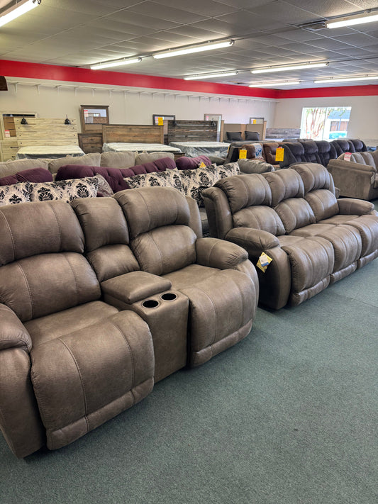 New Reclining Grey Sofa and Loveseat Trading Post
