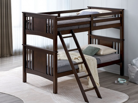 Spring Creek Twin/Twin Bunkbed Dark Walnut Furniture of America