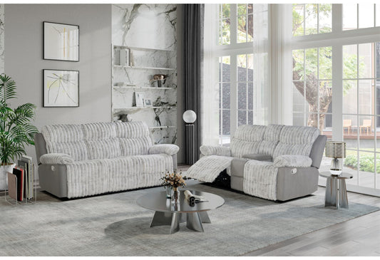 U6028 Grey Reclining Sofa and Loveseat GLOBAL FURNITURE