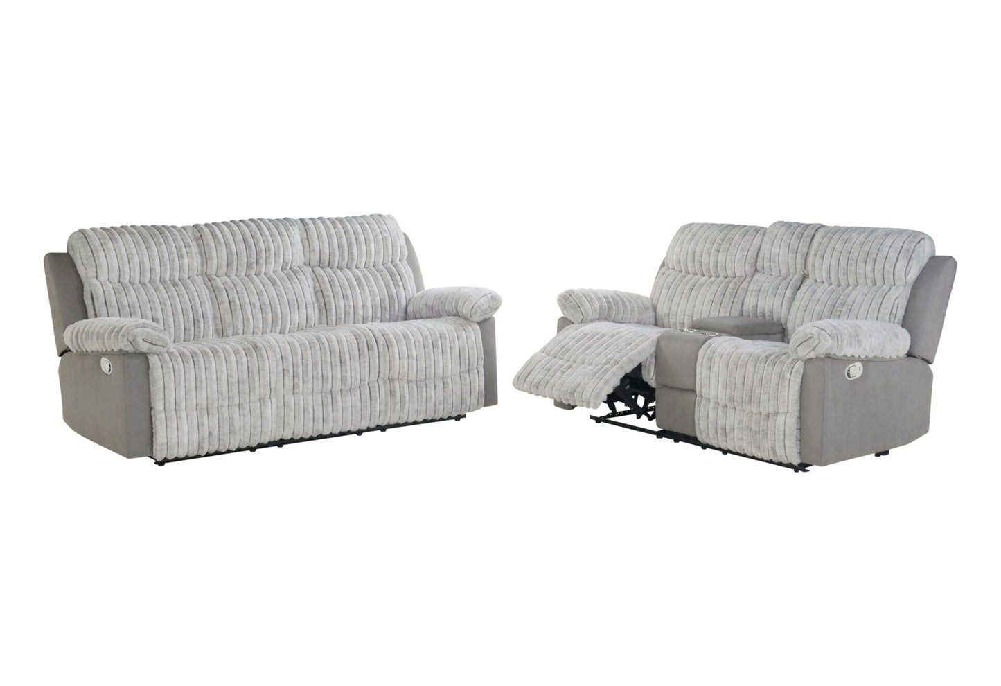 U6028 Grey Reclining Sofa and Loveseat GLOBAL FURNITURE