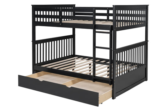BB32 Black Bunkbed with Trundle Happy Homes