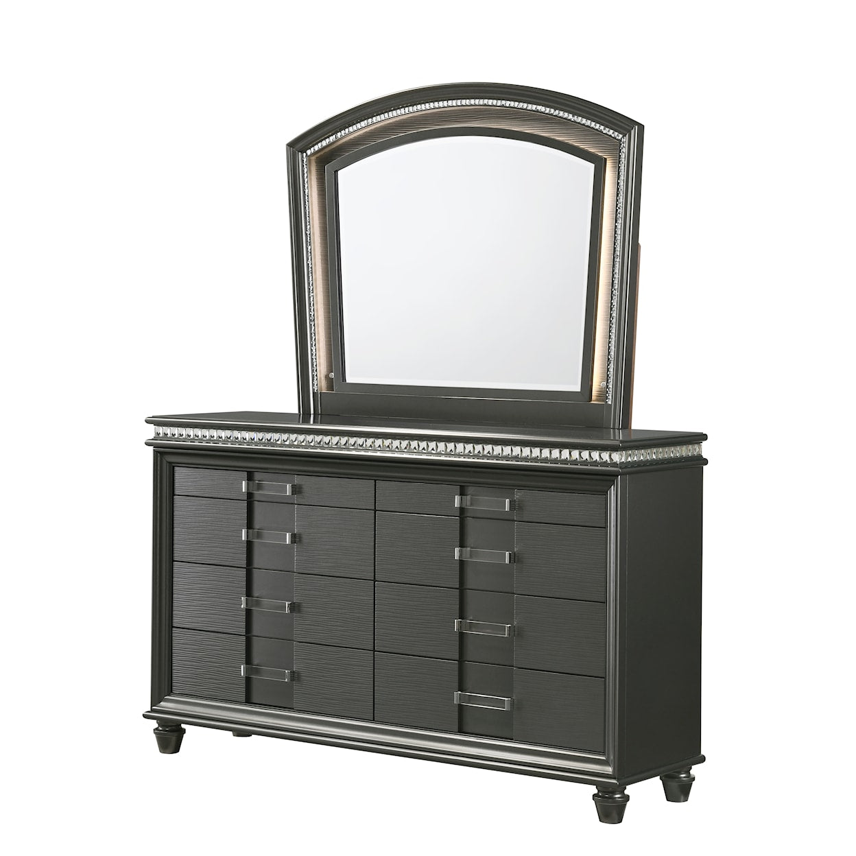 Adira Grey Bedroom Set Crown Mark
