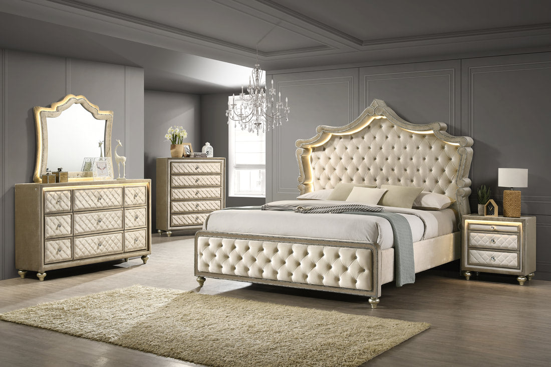 Kingdom Bedroom Set Beige Happy Homes