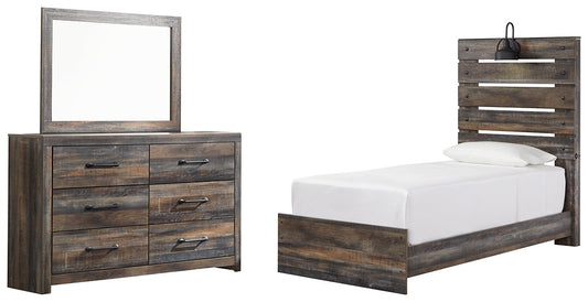 Drystan Twin Panel Bed with Mirrored Dresser Signature Design by Ashley®