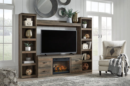 Trinell 4-Piece Entertainment Center with Electric Fireplace Signature Design by Ashley®