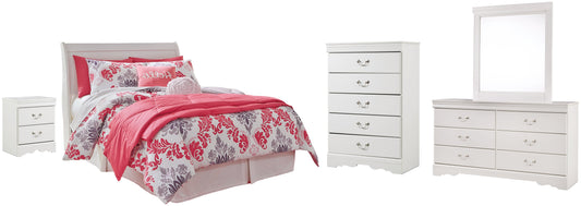 Anarasia Full Sleigh Headboard Bed with Mirrored Dresser, Chest and Nightstand Signature Design by Ashley®