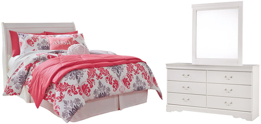 Anarasia Full Sleigh Headboard Bed with Mirrored Dresser Signature Design by Ashley®