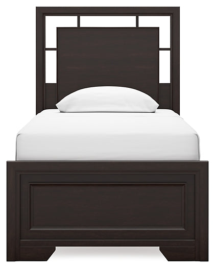 Covetown Twin Panel Bed with Mirrored Dresser, Chest and 2 Nightstands Signature Design by Ashley®