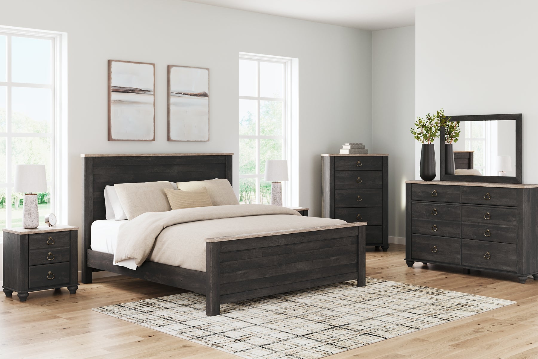 Nanforth King Panel Bed with Dresser and Nightstand Signature Design by Ashley®