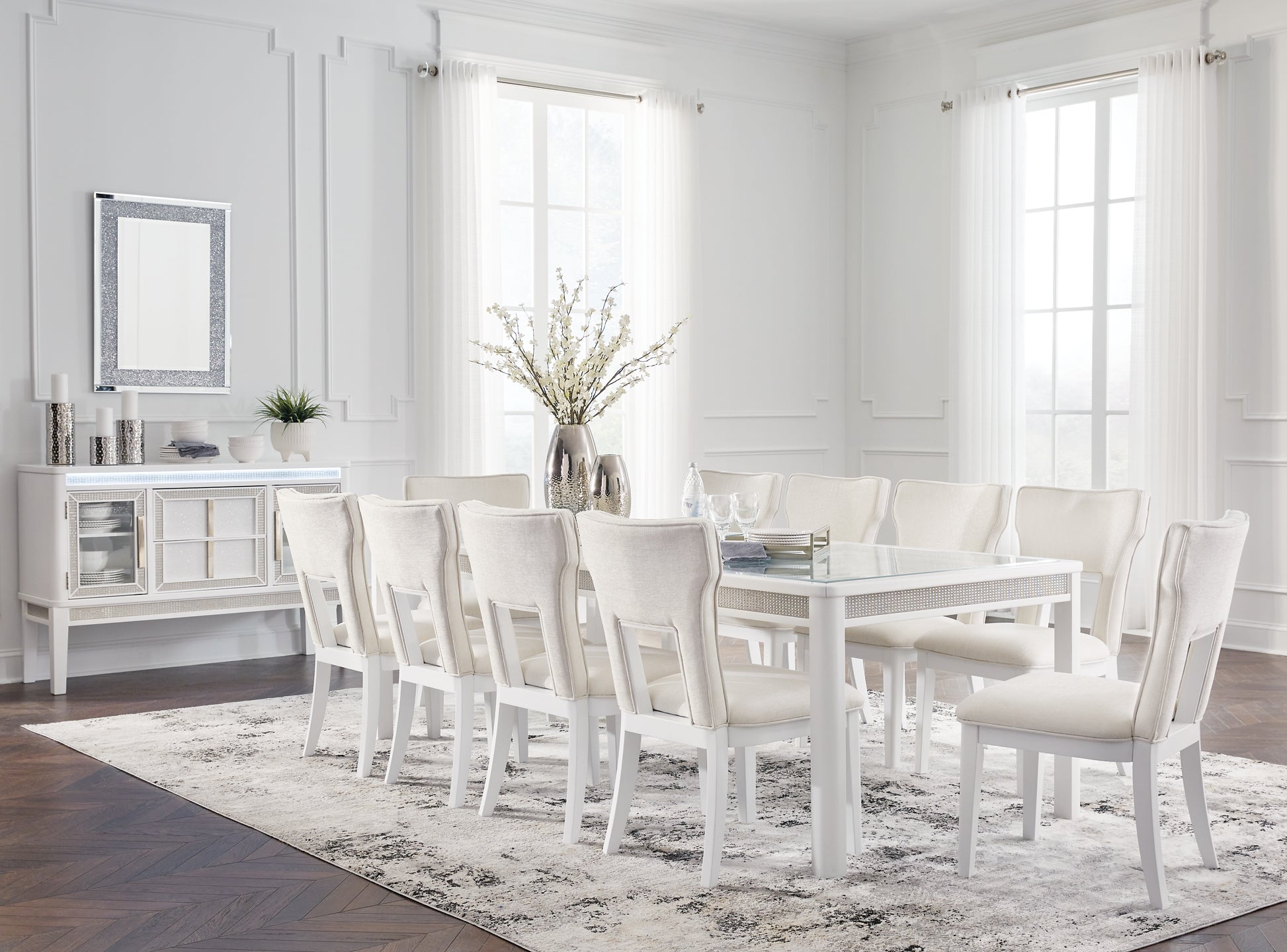 Chalanna Dining Table and 10 Chairs Signature Design by Ashley®
