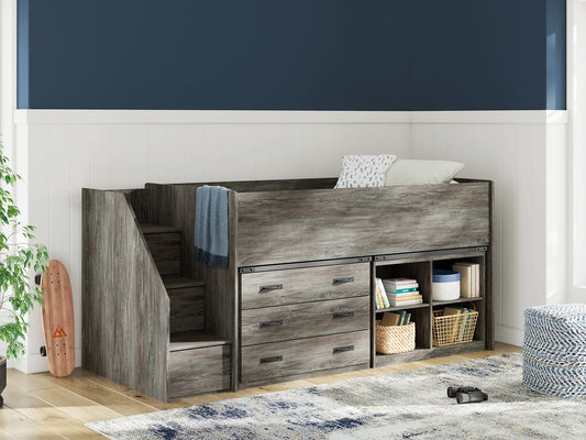 Frandern Twin Loft Bed with Bookcase and Drawer Storage Signature Design by Ashley®