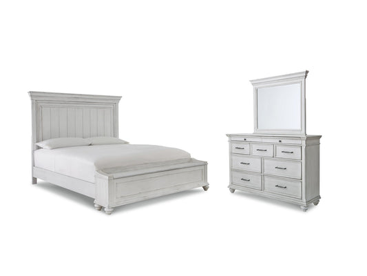 Kanwyn Queen Panel Bed with Storage with Mirrored Dresser Benchcraft®