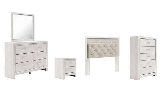 Altyra Queen Panel Headboard Bed with Mirrored Dresser, Chest and Nightstand Signature Design by Ashley®
