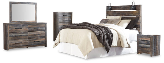 Drystan Queen Panel Headboard Bed with Mirrored Dresser, Chest and Nightstand Signature Design by Ashley®