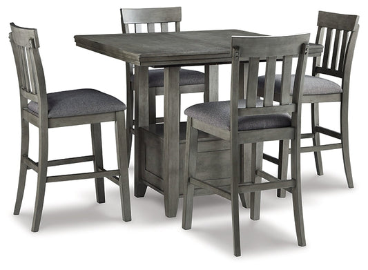 Hallanden Counter Height Dining Table and 4 Barstools Signature Design by Ashley®