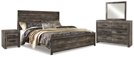Wynnlow King Panel Bed with Mirrored Dresser and Nightstand Signature Design by Ashley®