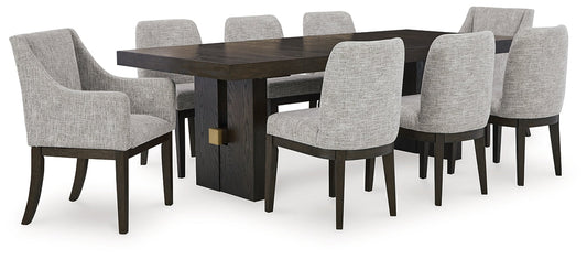 Burkhaus Dining Table and 8 Chairs Signature Design by Ashley®