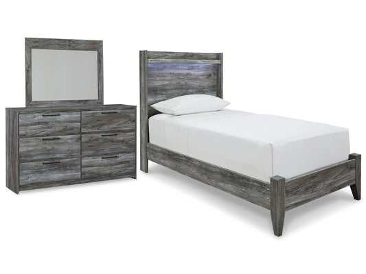 Baystorm Twin Panel Bed with Mirrored Dresser Signature Design by Ashley®