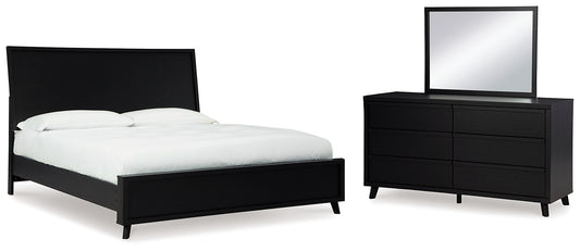 Danziar King Panel Bed with Mirrored Dresser Signature Design by Ashley®