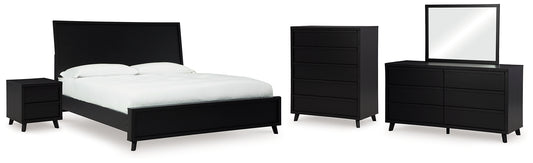 Danziar Queen Panel Bed with Mirrored Dresser, Chest and Nightstand Signature Design by Ashley®