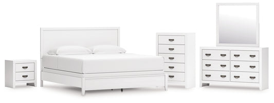 Binterglen King Panel Bed with Mirrored Dresser, Chest and Nightstand Signature Design by Ashley®