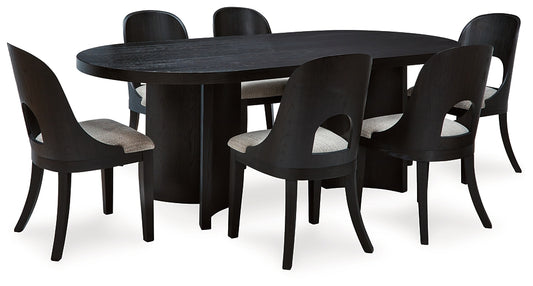 Rowanbeck Dining Table and 6 Chairs Signature Design by Ashley®