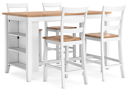 Gesthaven Counter Height Dining Table and 4 Barstools Signature Design by Ashley®