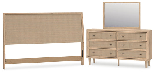 Cielden King Panel Headboard with Mirrored Dresser Signature Design by Ashley®