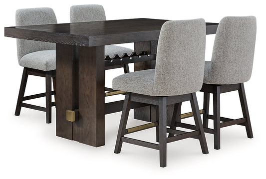 Burkhaus Counter Height Dining Table and 4 Barstools Signature Design by Ashley®