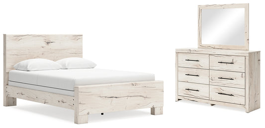 Lawroy Queen Panel Bed with Mirrored Dresser Benchcraft®