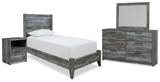 Baystorm Twin Panel Bed with Mirrored Dresser and Nightstand Signature Design by Ashley®