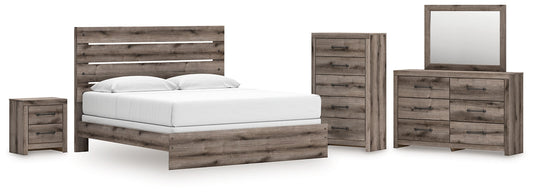 Graystorm King Panel Bed with Mirrored Dresser, Chest and Nightstand Signature Design by Ashley®