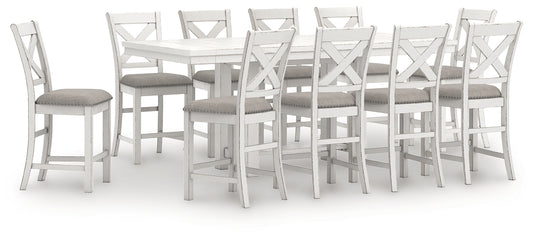 Robbinsdale Counter Height Dining Table and 10 Barstools Signature Design by Ashley®