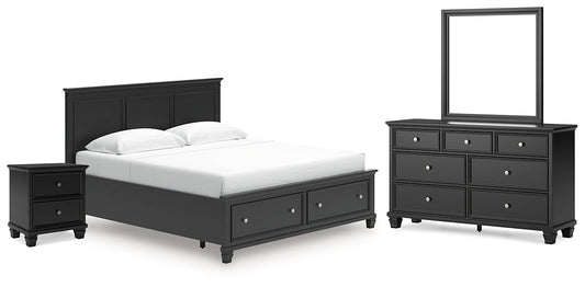 Lanolee King Panel Storage Bed, Dresser, Mirror and Nightstand Signature Design by Ashley®